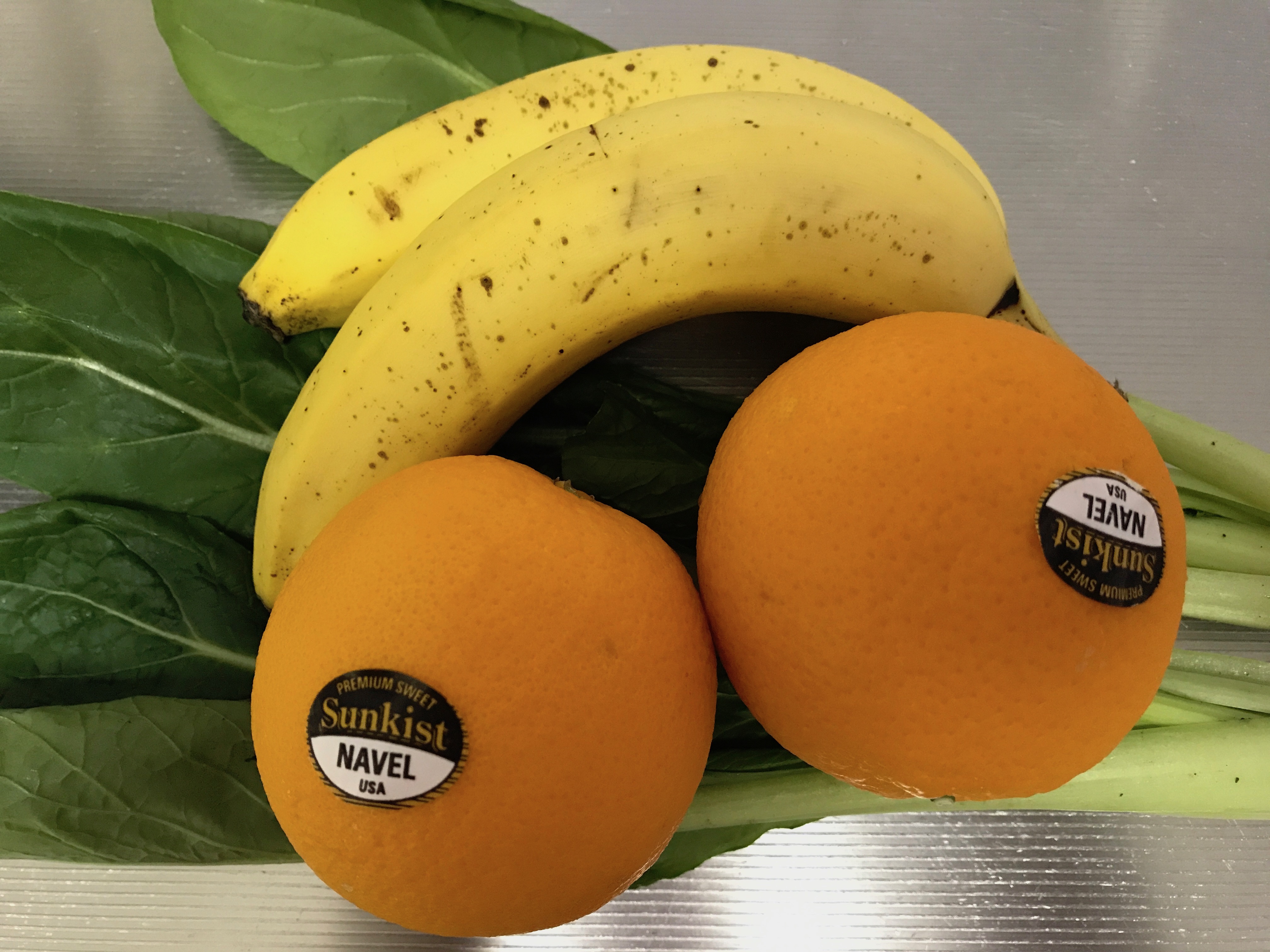 小松菜　オレンジ　バナナ