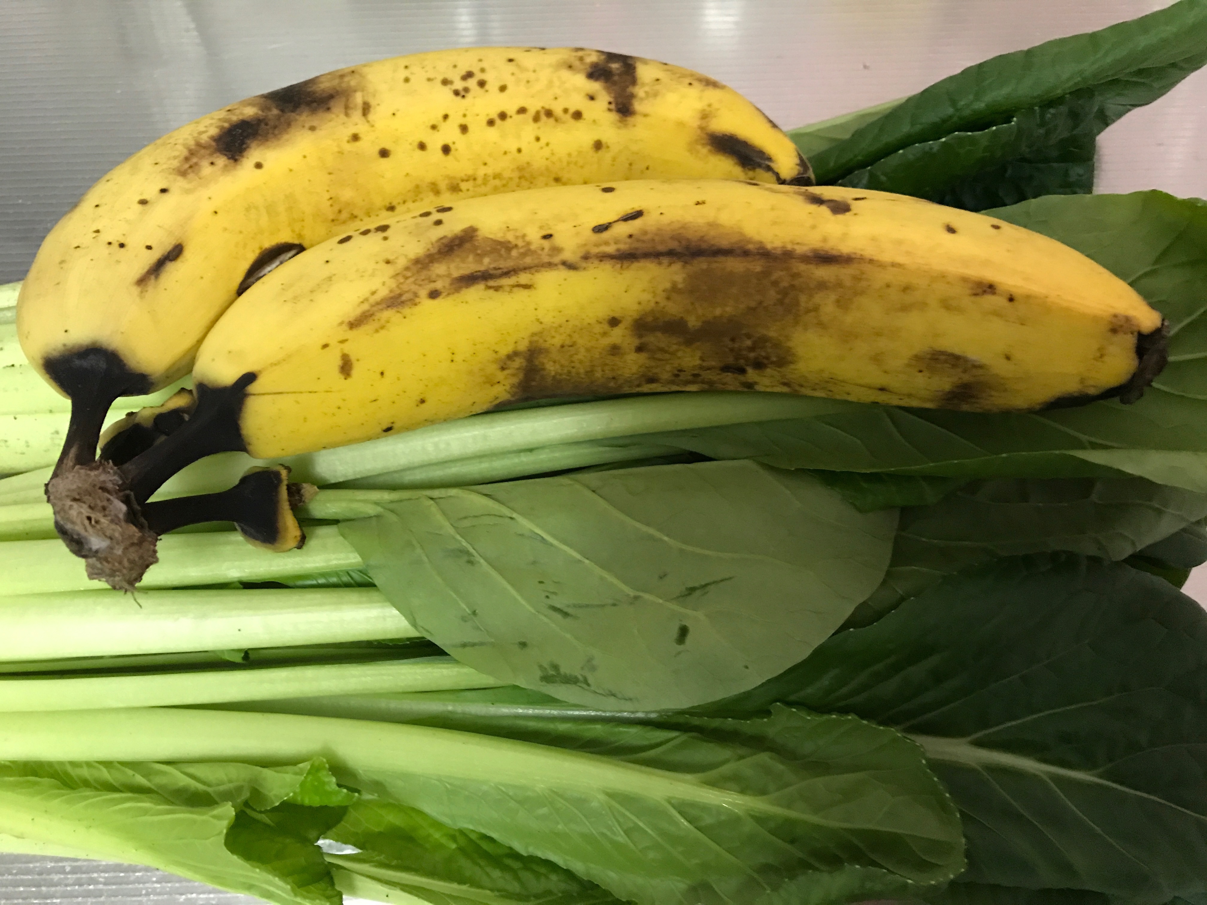 今日のスムージー　2017.05.21.　小松菜とバナナのグリーンスムージー