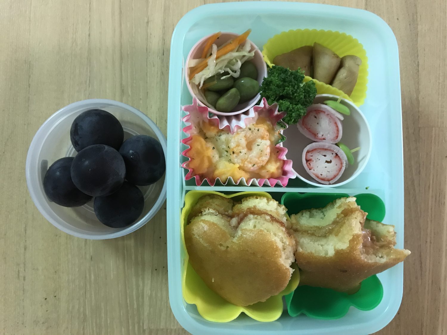 くるりんの今日のお弁当　2017.09.06.　ハートと星のパンケーキ